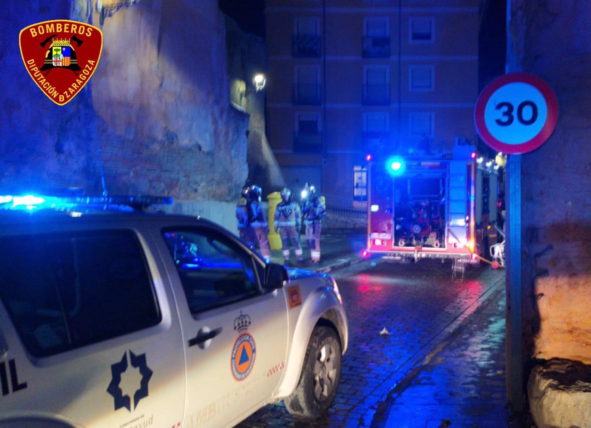 Zaragoza.- Sucesos.- Fallece un persona y tres resultan heridas por inhalación de humo en un incendio en Calatayud